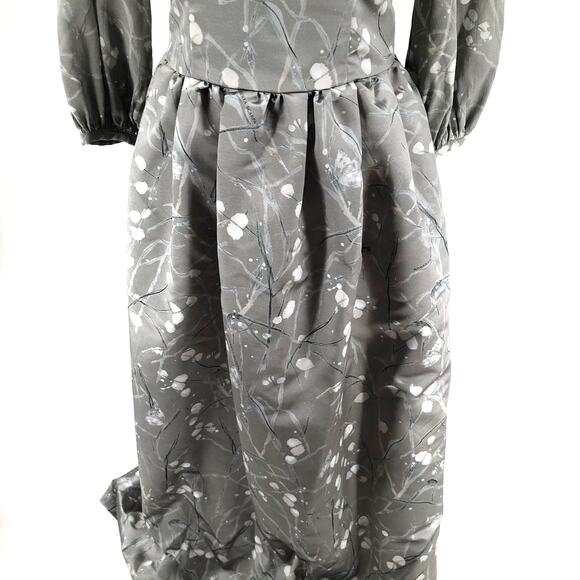 Roberta Scarpa Italy Grey Satin Gown Sz 6 NWT $550 - Picture 3 of 9
